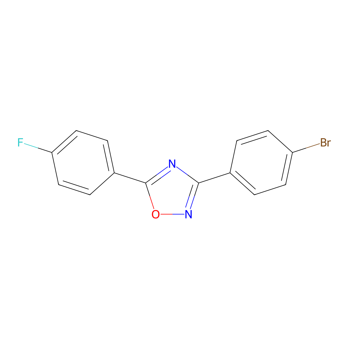 3-(4-Bromophenyl)-5-(4-fluorophenyl)-1,2,4-oxadiazole molecular structure, CAS 694521-68-1