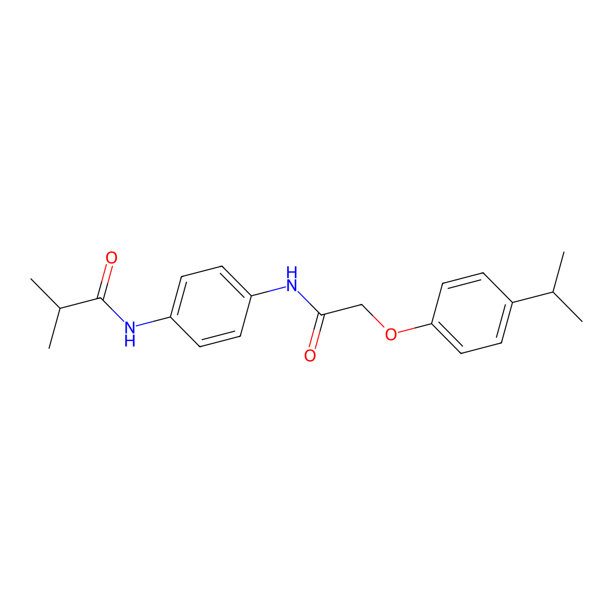 2-methyl-N-[4-[[2-(4-propan-2-ylphenoxy)acetyl]amino]phenyl]propanamide molecular structure, CAS 694521-82-9