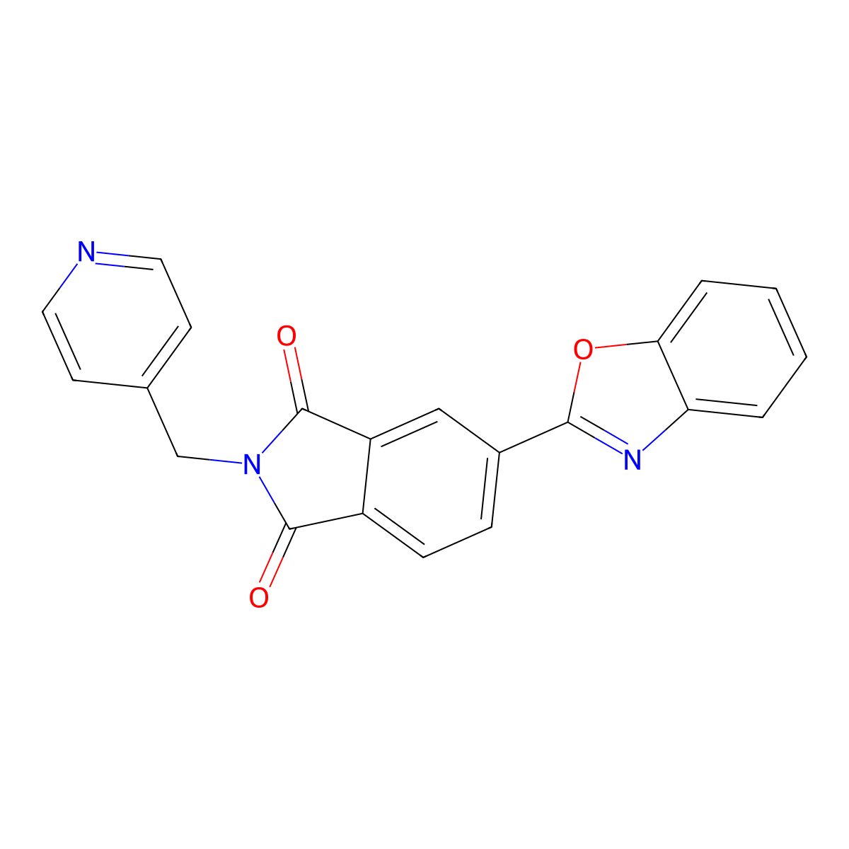 5-(1,3-Benzoxazol-2-yl)-2-(pyridin-4-ylmethyl)isoindole-1,3-dione molecular structure, CAS 694522-23-1