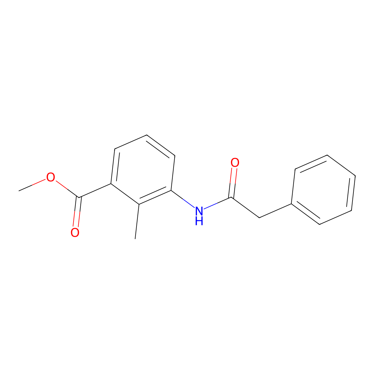 Methyl 2-methyl-3-[(phenylacetyl)amino]benzoate molecular structure, CAS 694522-54-8