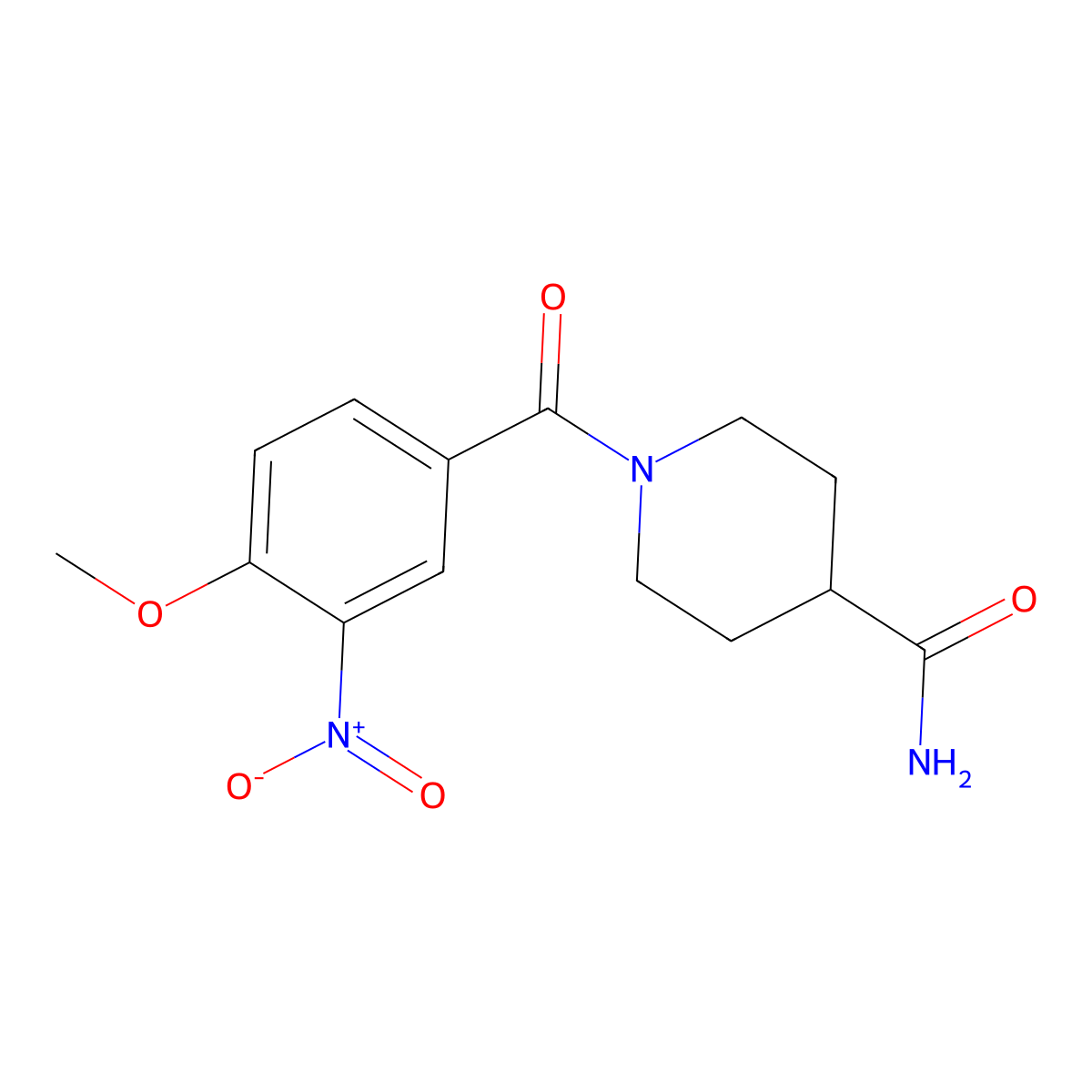 1-(4-Methoxy-3-nitrobenzoyl)piperidine-4-carboxamide molecular structure, CAS 694522-65-1
