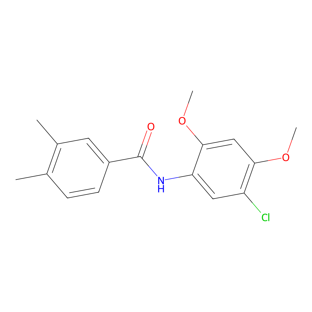N-(5-chloro-2,4-dimethoxyphenyl)-3,4-dimethylbenzamide molecular structure, CAS 694522-72-0