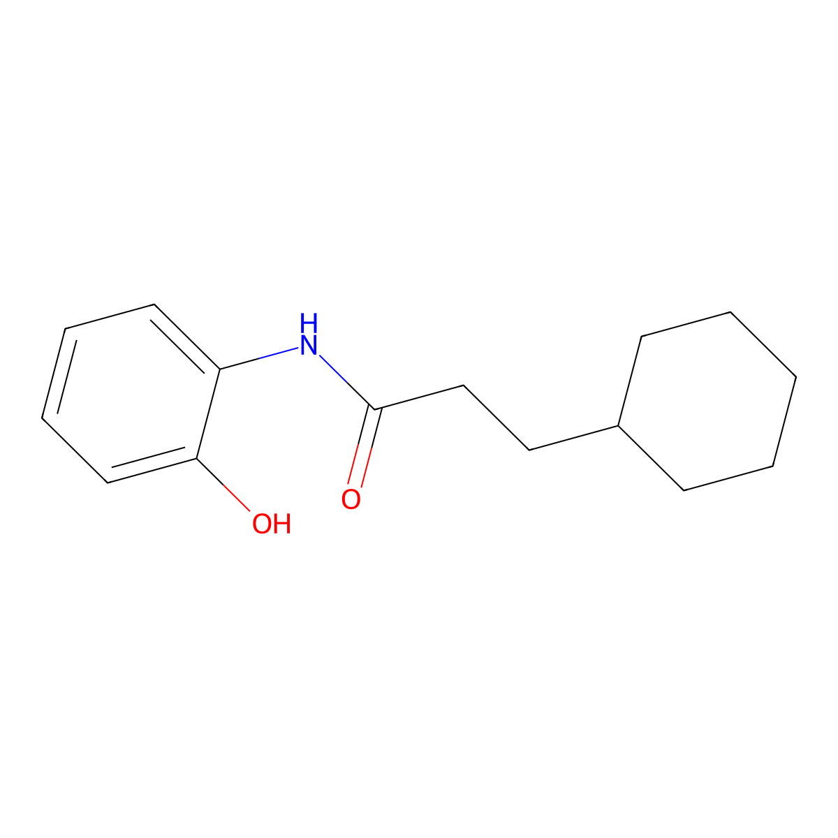 3-cyclohexyl-N-(2-hydroxyphenyl)propanamide molecular structure, CAS 694522-85-5