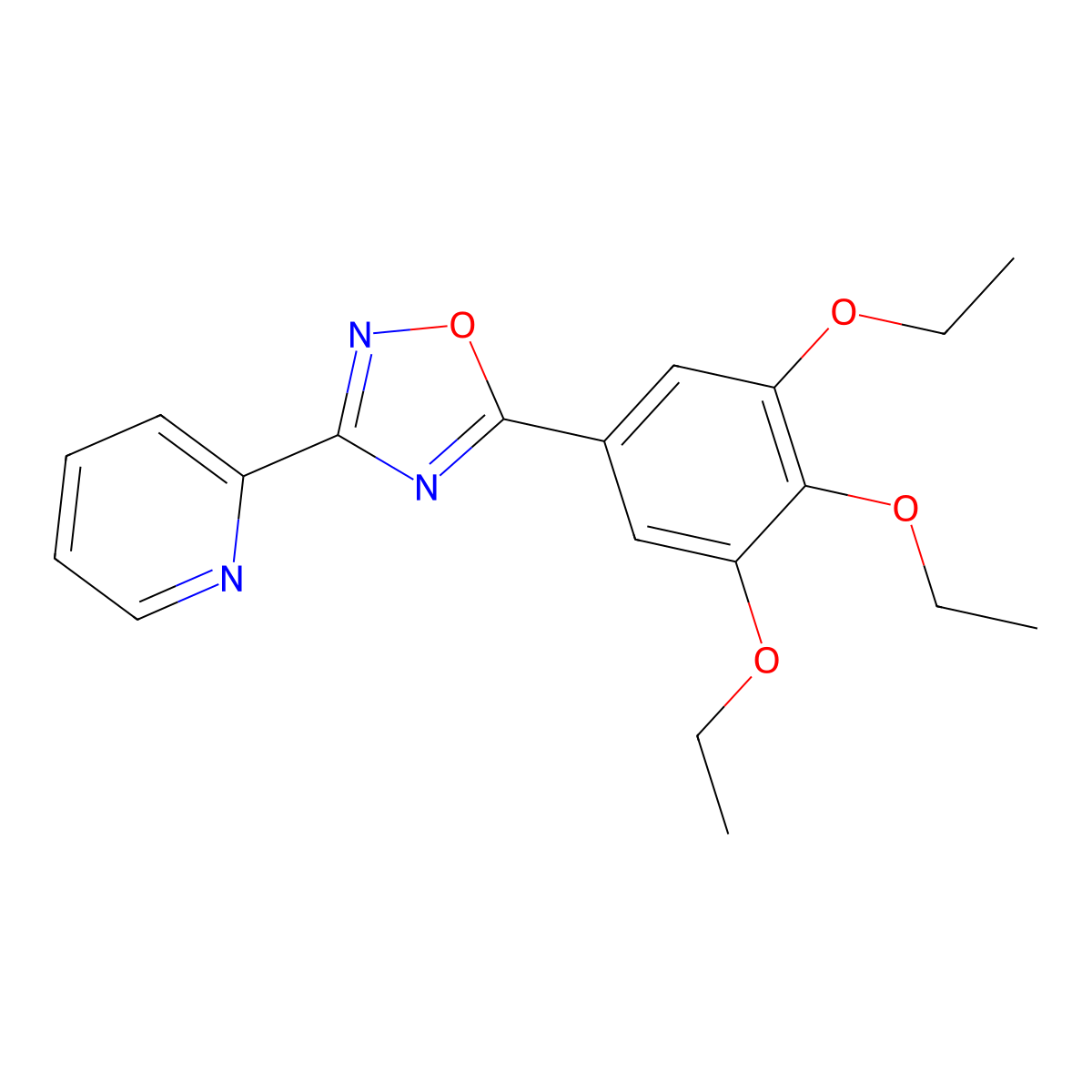 3-Pyridin-2-yl-5-(3,4,5-triethoxyphenyl)-1,2,4-oxadiazole molecular structure, CAS 694522-98-0