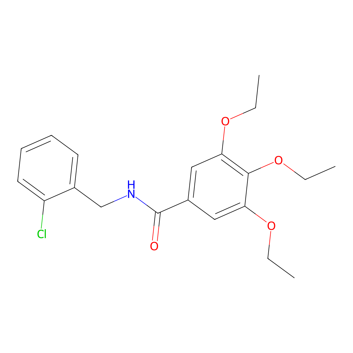 N-[(2-chlorophenyl)methyl]-3,4,5-triethoxybenzamide molecular structure, CAS 694523-01-8