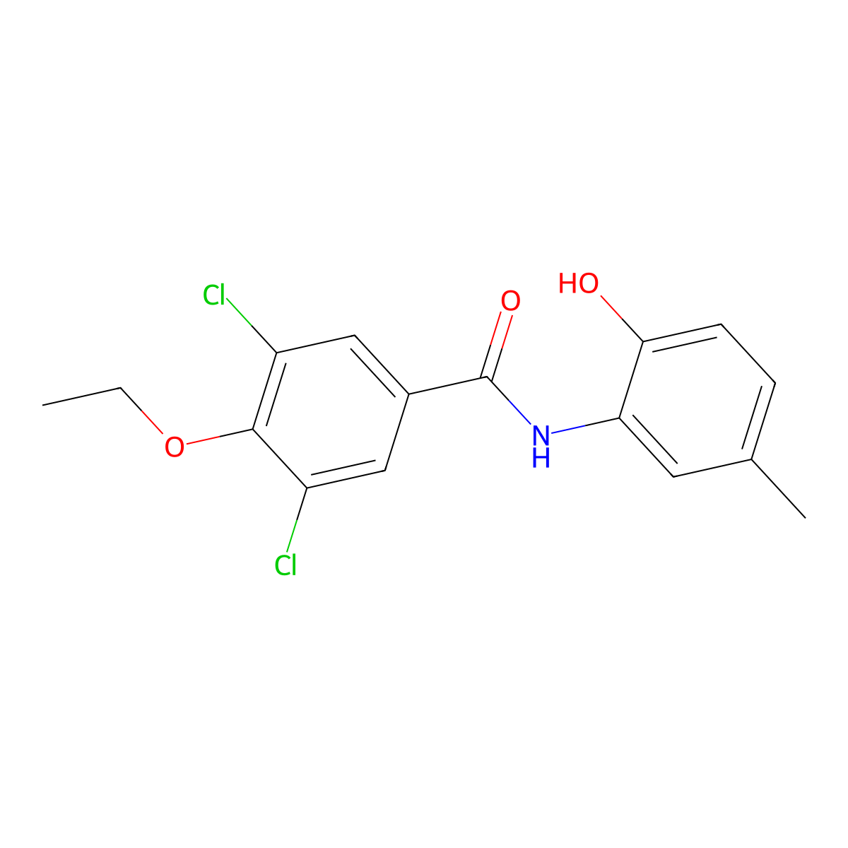 3,5-dichloro-4-ethoxy-N-(2-hydroxy-5-methylphenyl)benzamide molecular structure, CAS 694523-60-9