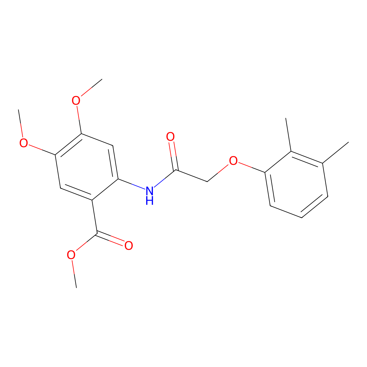 Methyl 2-{[(2,3-dimethylphenoxy)acetyl]amino}-4,5-dimethoxybenzoate molecular structure, CAS 694523-63-2