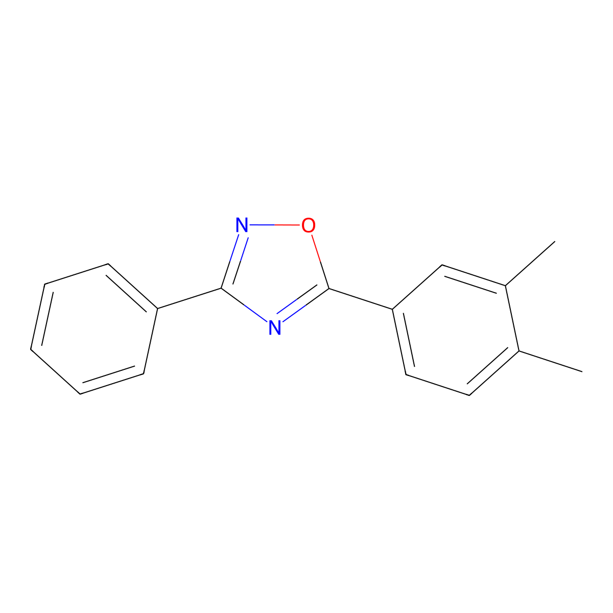 5-(3,4-Dimethylphenyl)-3-phenyl-1,2,4-oxadiazole molecular structure, CAS 694523-65-4
