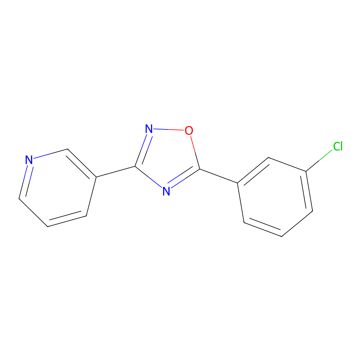 3-[5-(3-Chlorophenyl)[1,2,4]oxadiazol-3-yl]pyridine molecular structure, CAS 694523-82-5