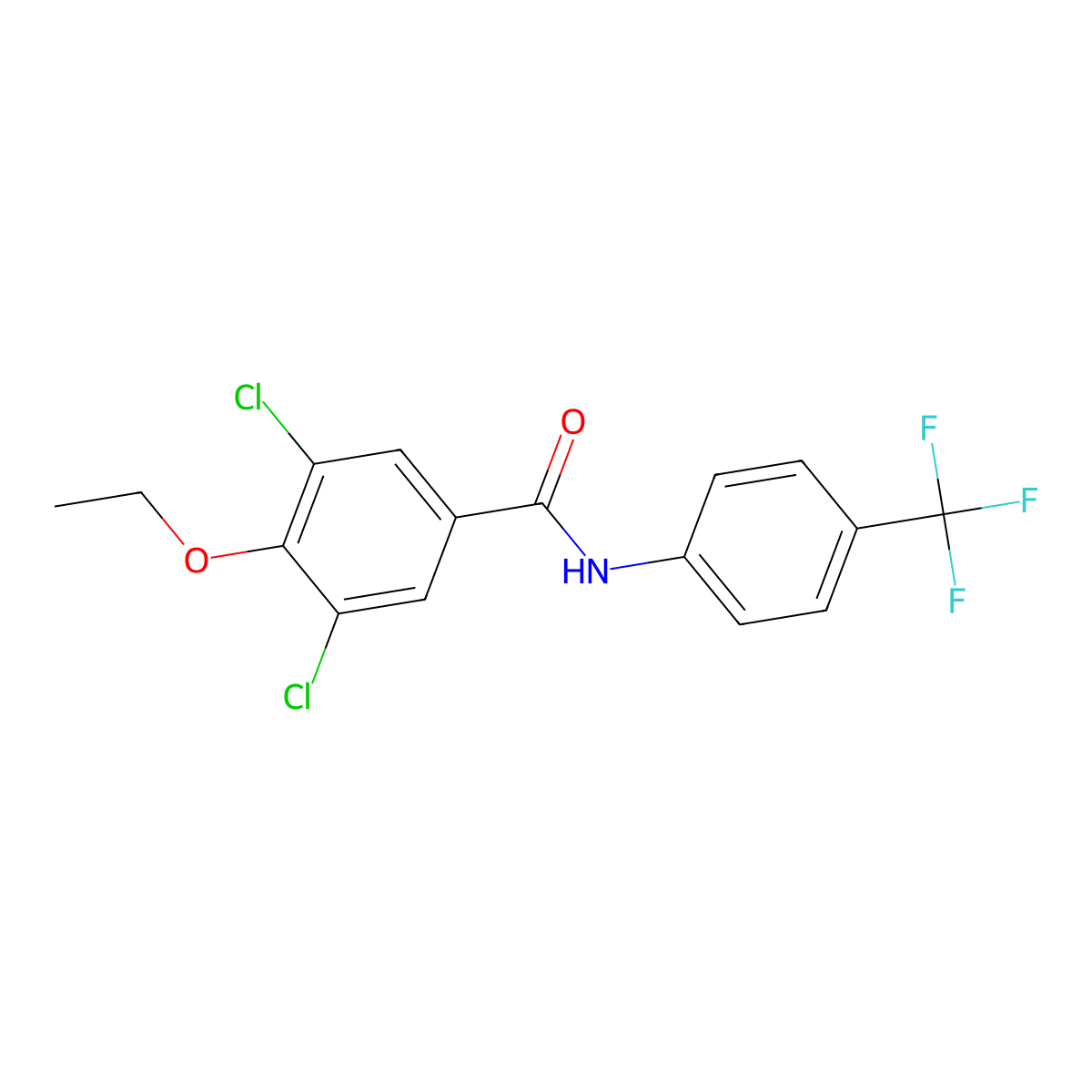 3,5-dichloro-4-ethoxy-N-[4-(trifluoromethyl)phenyl]benzamide molecular structure, CAS 694524-10-2