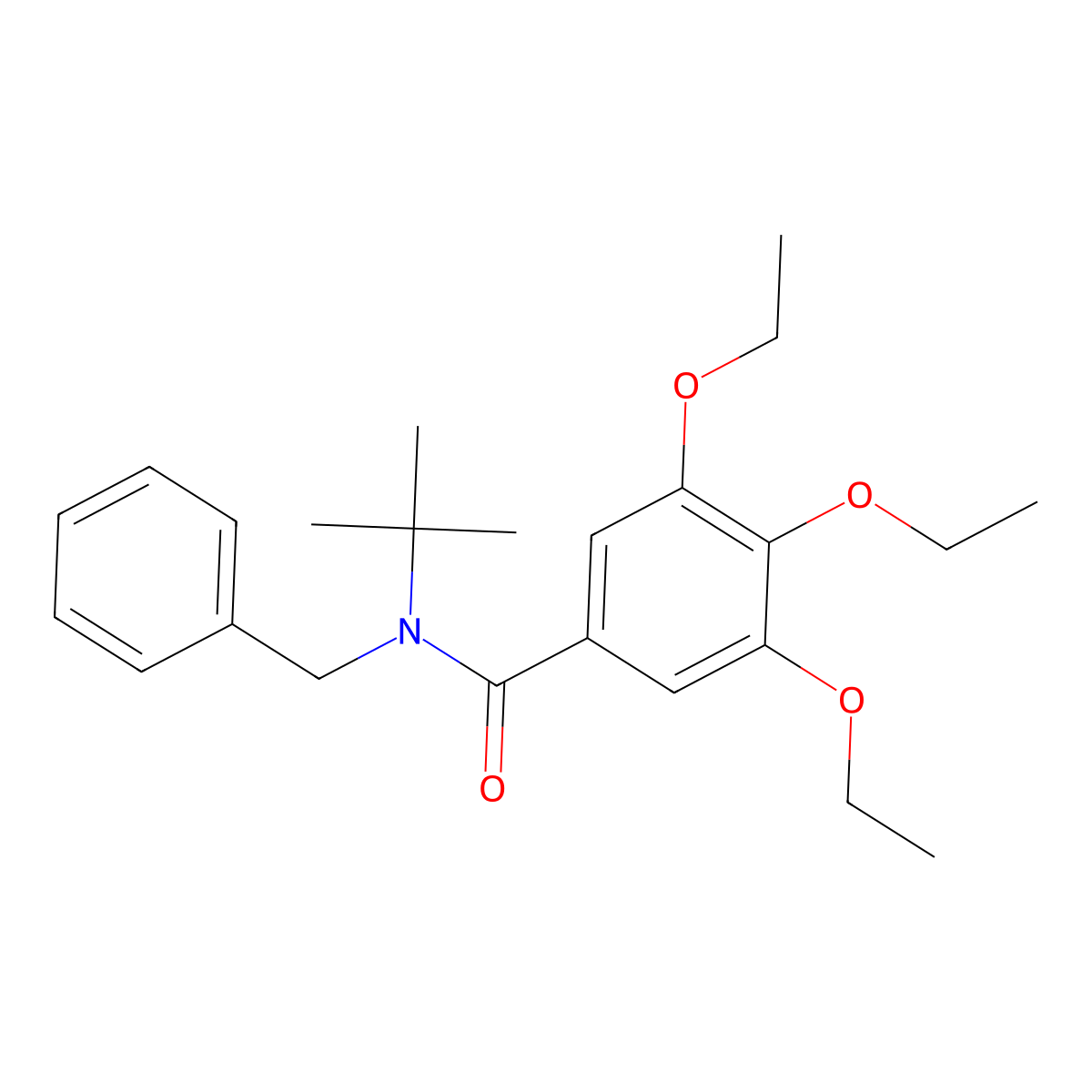 N-benzyl-N-tert-butyl-3,4,5-triethoxybenzamide molecular structure, CAS 694524-17-9