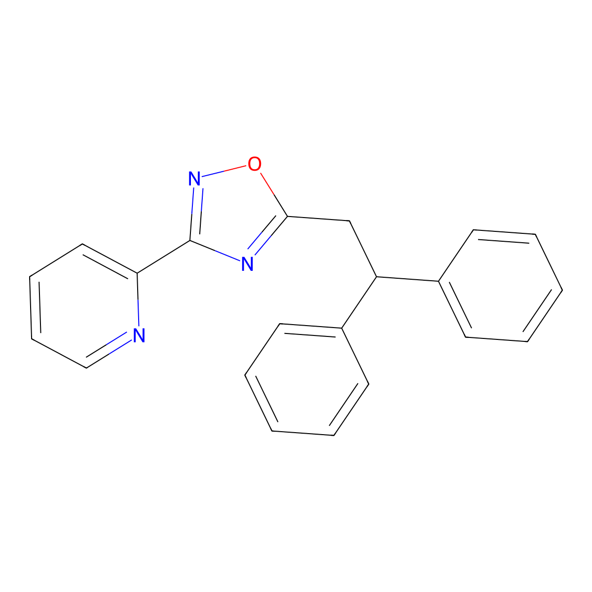 5-(2,2-Diphenylethyl)-3-pyridin-2-yl-1,2,4-oxadiazole molecular structure, CAS 694524-22-6