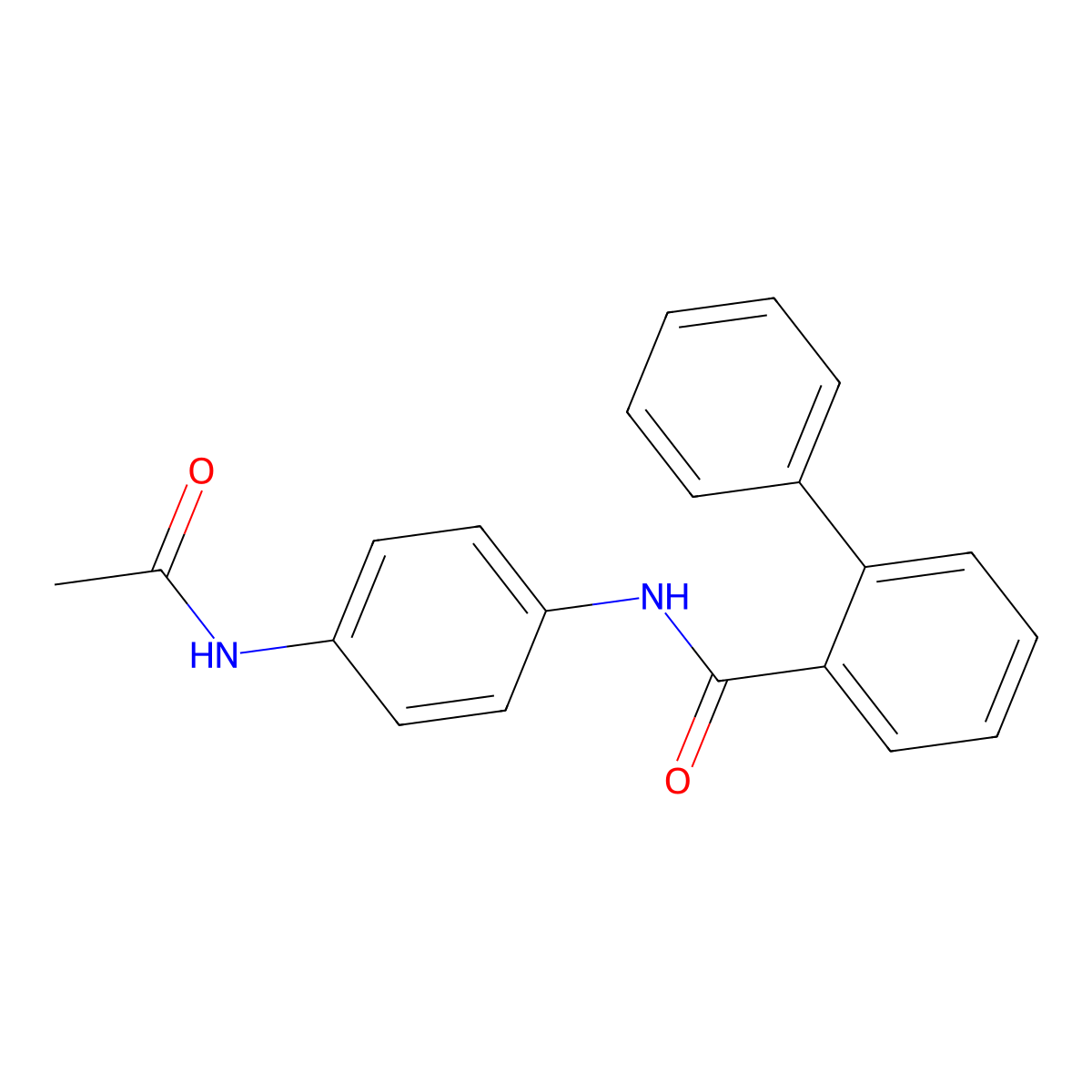 N-(4-acetamidophenyl)-2-phenylbenzamide molecular structure, CAS 694525-38-7