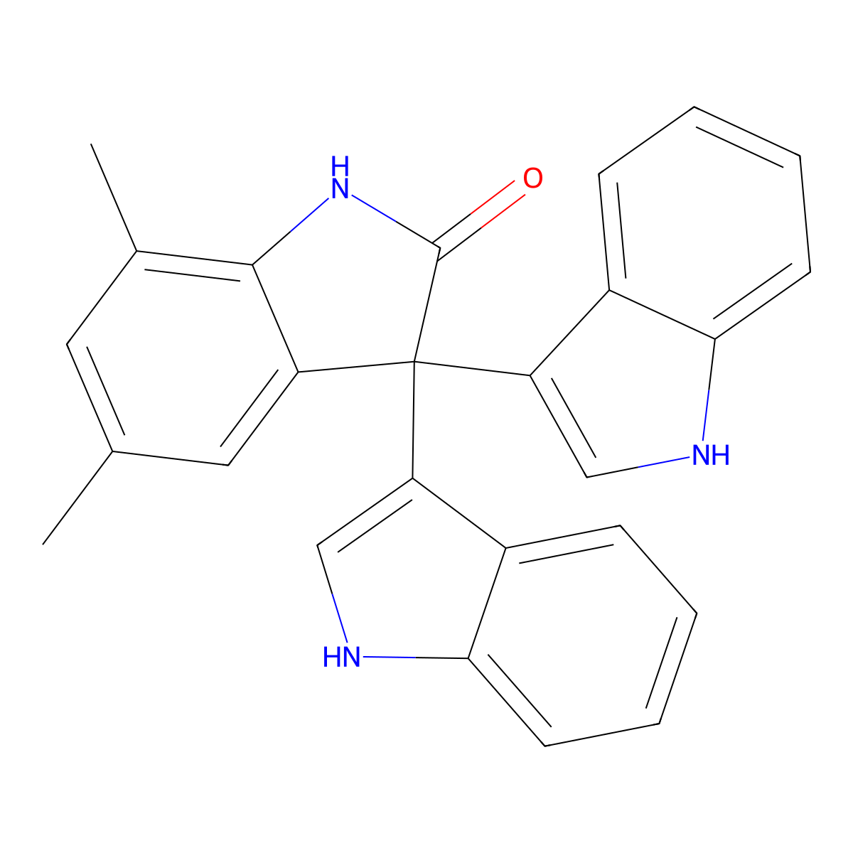 3,3-bis(1H-indol-3-yl)-5,7-dimethyl-1H-indol-2-one molecular structure, CAS 694525-96-7