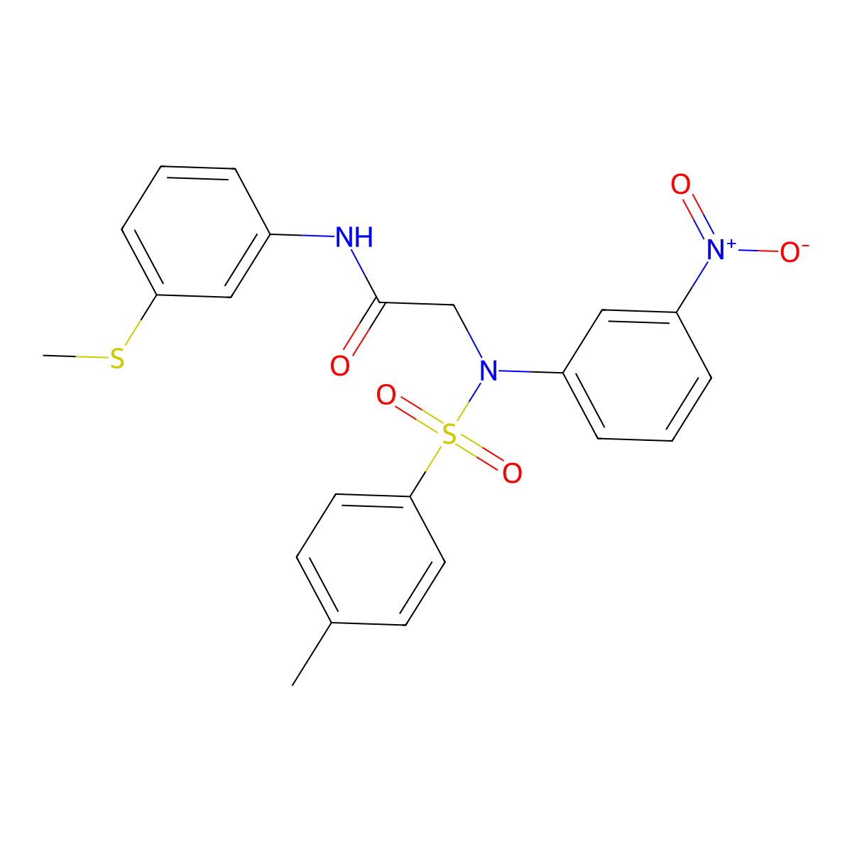 2-(N-(4-methylphenyl)sulfonyl-3-nitroanilino)-N-(3-methylsulfanylphenyl)acetamide molecular structure, CAS 694526-01-7