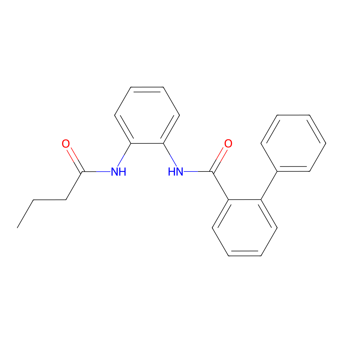 N-[2-(butanoylamino)phenyl]-2-phenylbenzamide molecular structure, CAS 694526-41-5
