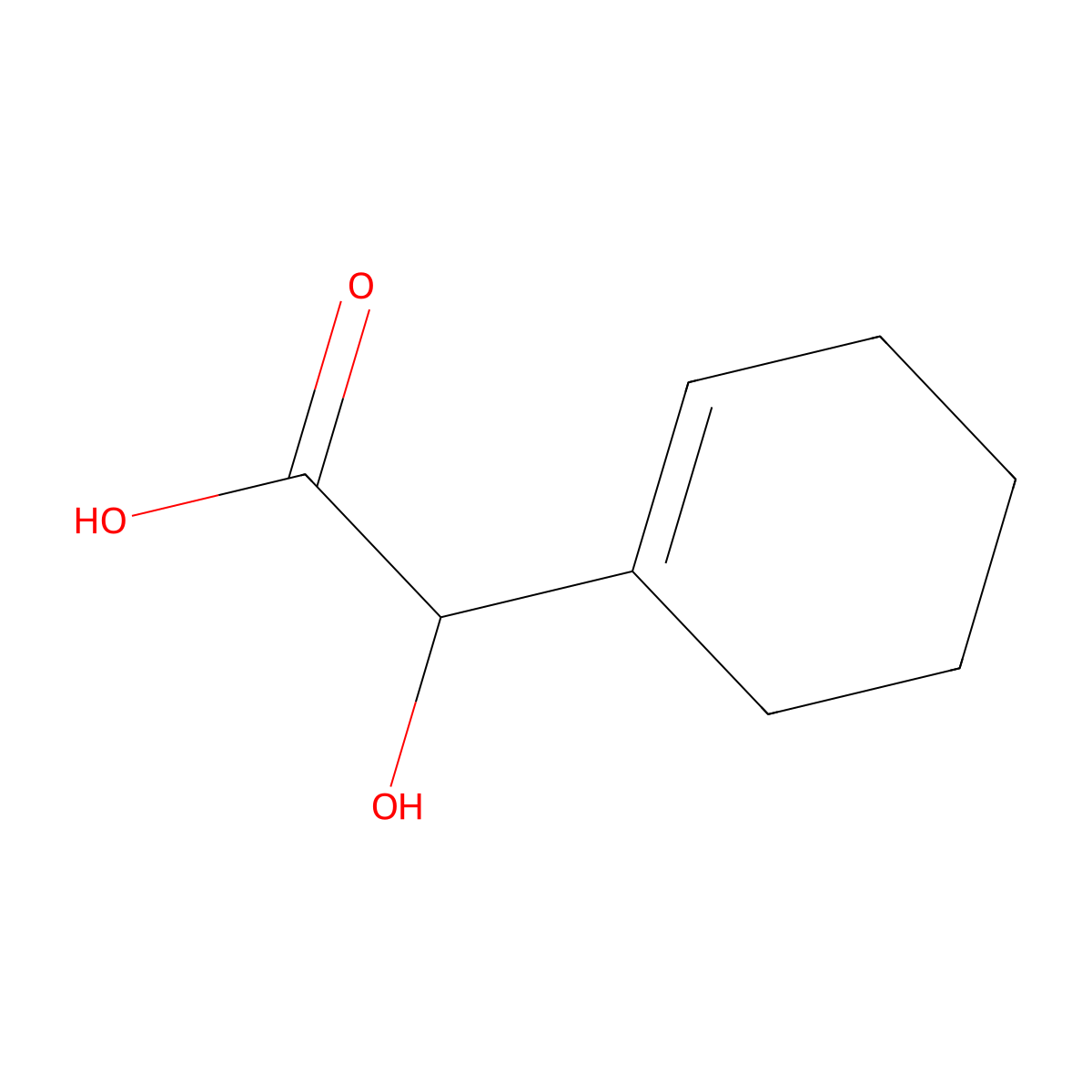2-(Cyclohex-1-en-1-yl)-2-hydroxyacetic acid molecular structure, CAS 69455-34-1