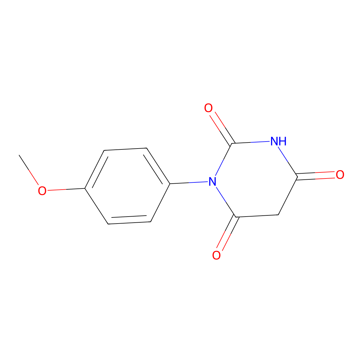 1-(4-Methoxyphenyl)-1,3-diazinane-2,4,6-trione molecular structure, CAS 69457-35-8