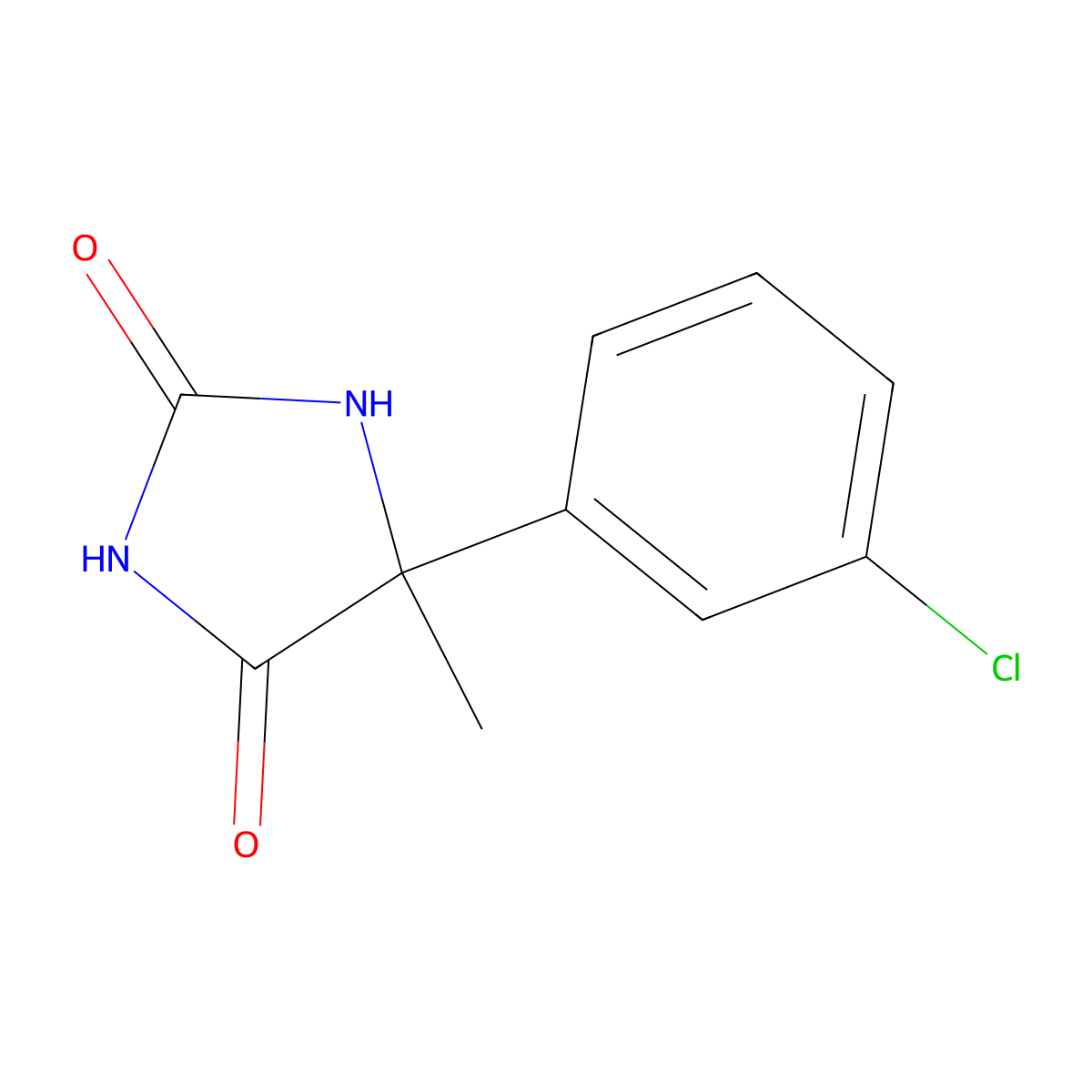 5-(3-Chlorophenyl)-5-methylimidazolidine-2,4-dione molecular structure, CAS 6946-01-6