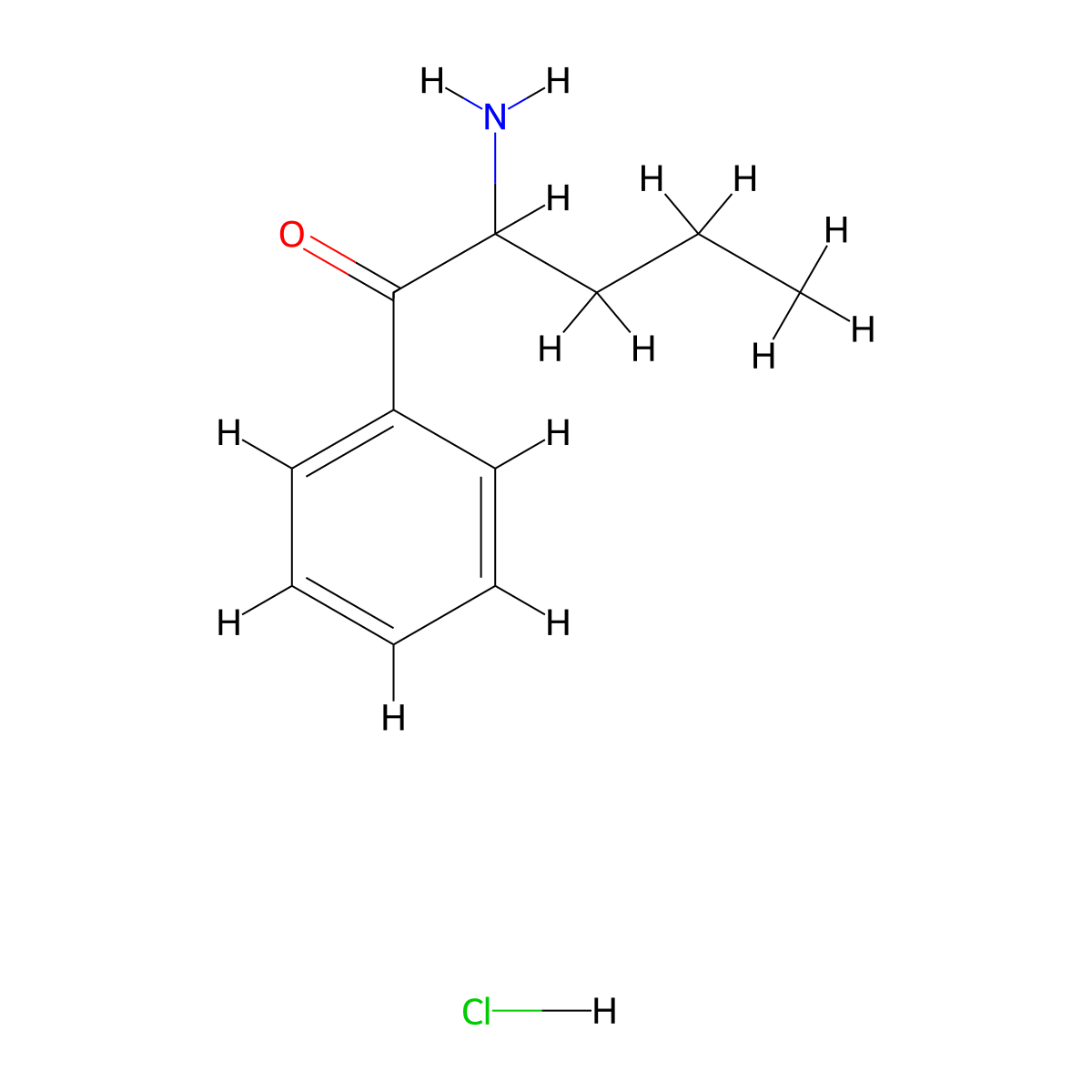 2-Amino-1-phenylpentan-1-one hydrochloride molecular structure, CAS 6946-07-2