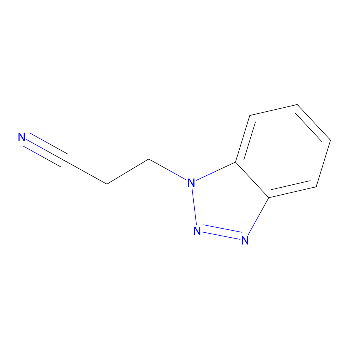 3-(1H-benzotriazol-1-yl)propanenitrile molecular structure, CAS 6946-09-4