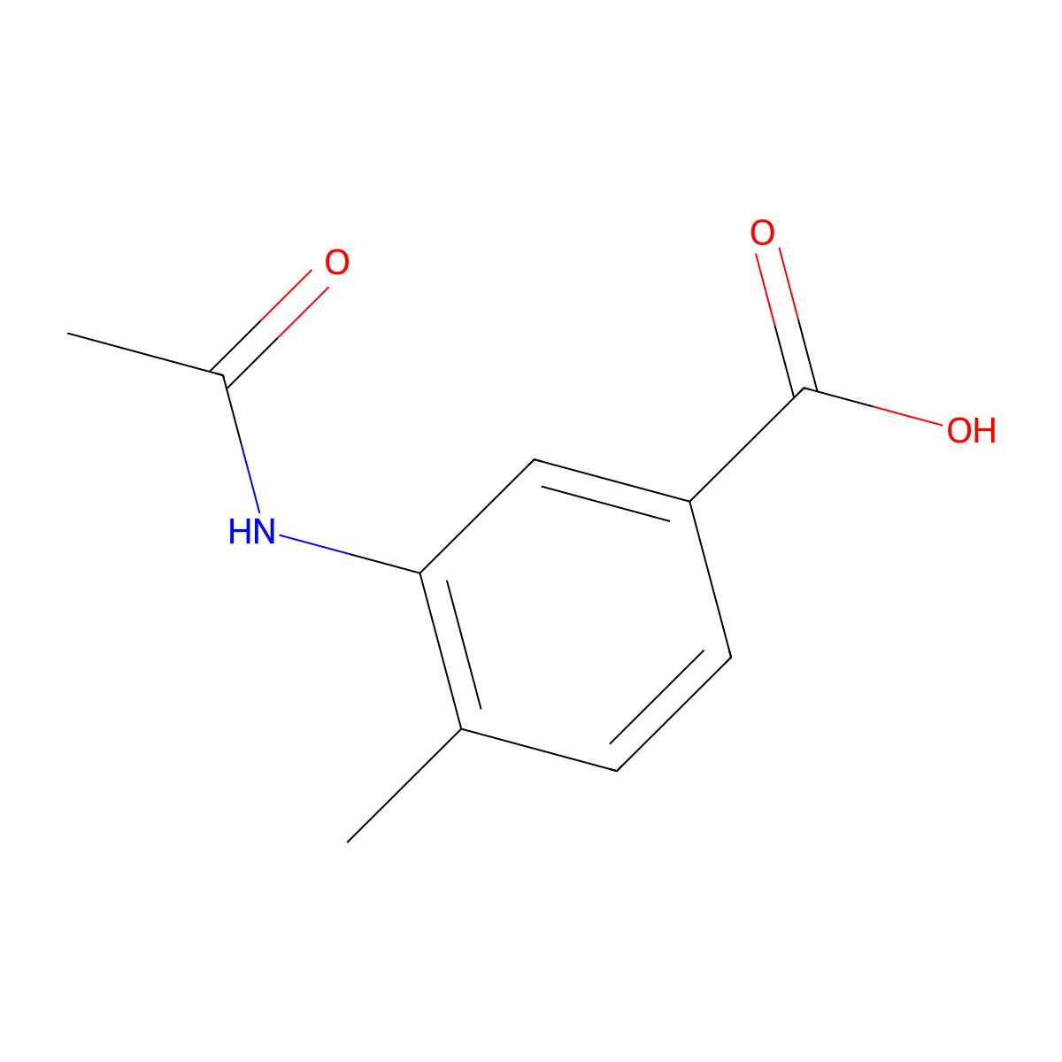 3-Acetamido-4-methylbenzoic acid molecular structure, CAS 6946-14-1