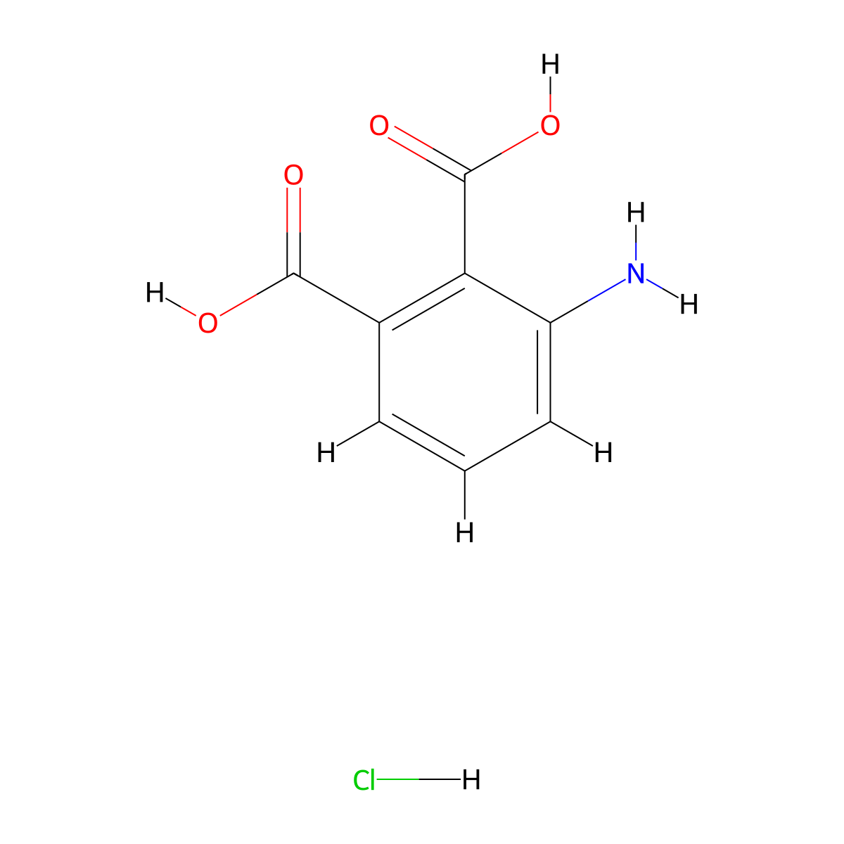1,2-Benzenedicarboxylic acid, 3-amino-, hydrochloride (1:1) molecular structure, CAS 6946-22-1