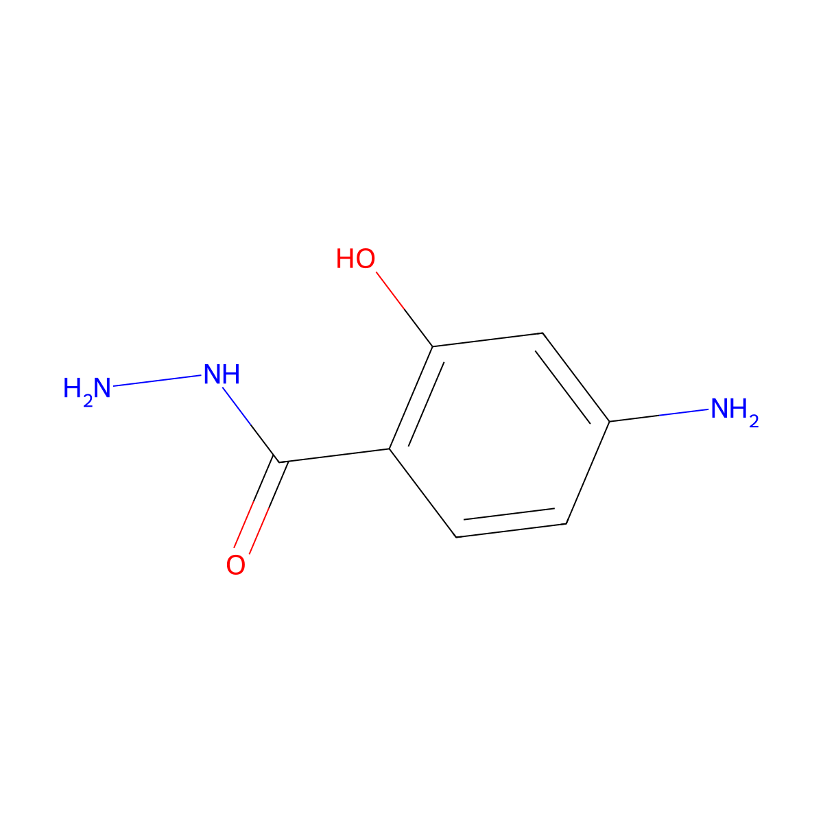 p-Aminosalicylic acid hydrazide molecular structure, CAS 6946-29-8