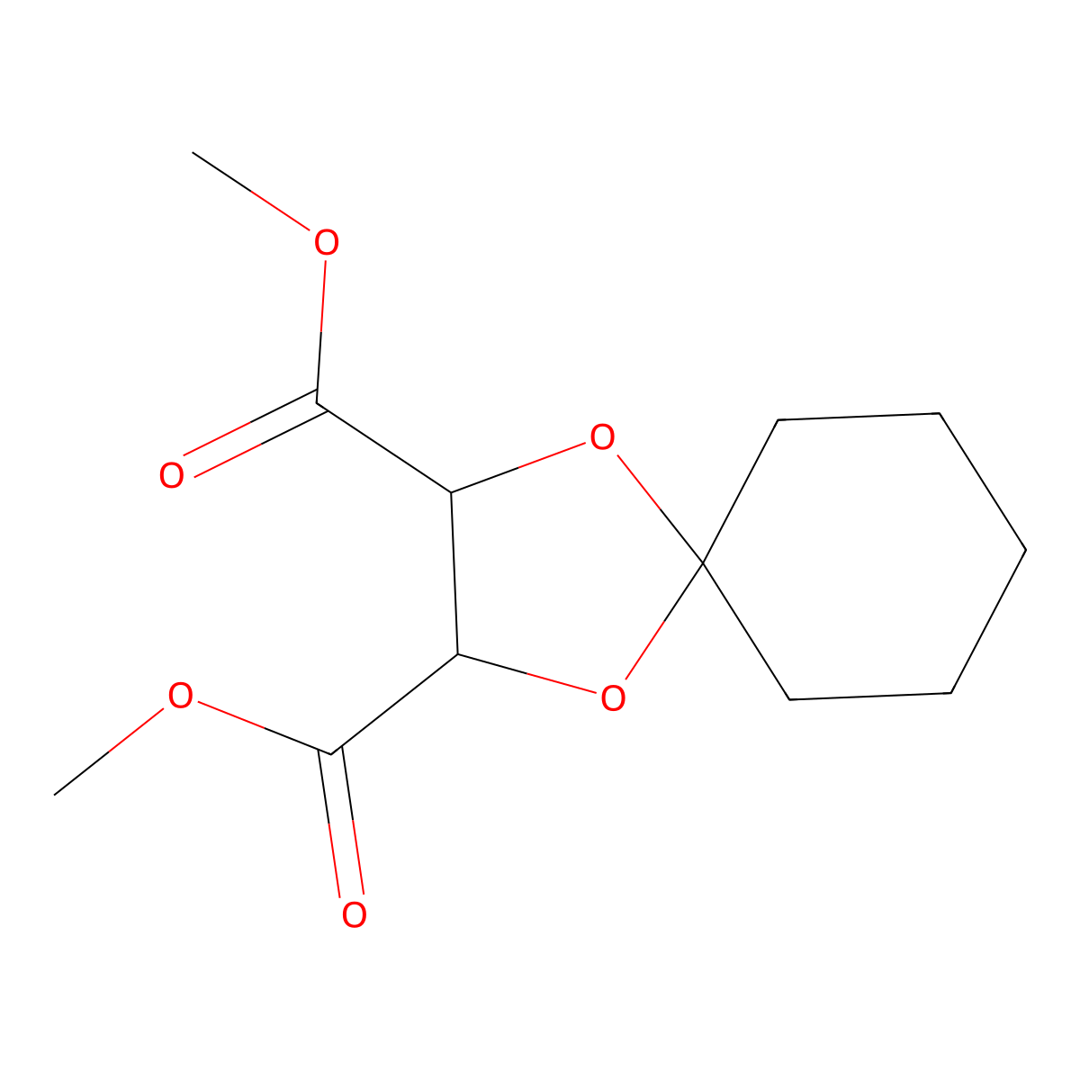 Dimethyl 1,4-dioxaspiro[4.5]decane-2,3-dicarboxylate molecular structure, CAS 6946-39-0