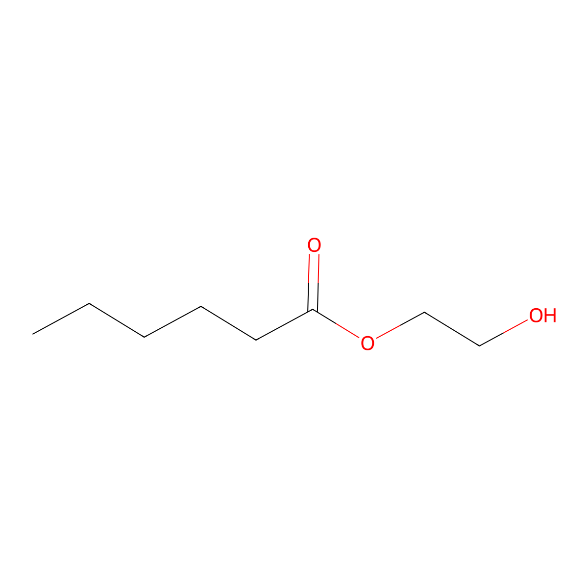 2-Hydroxyethyl hexanoate molecular structure, CAS 6946-90-3