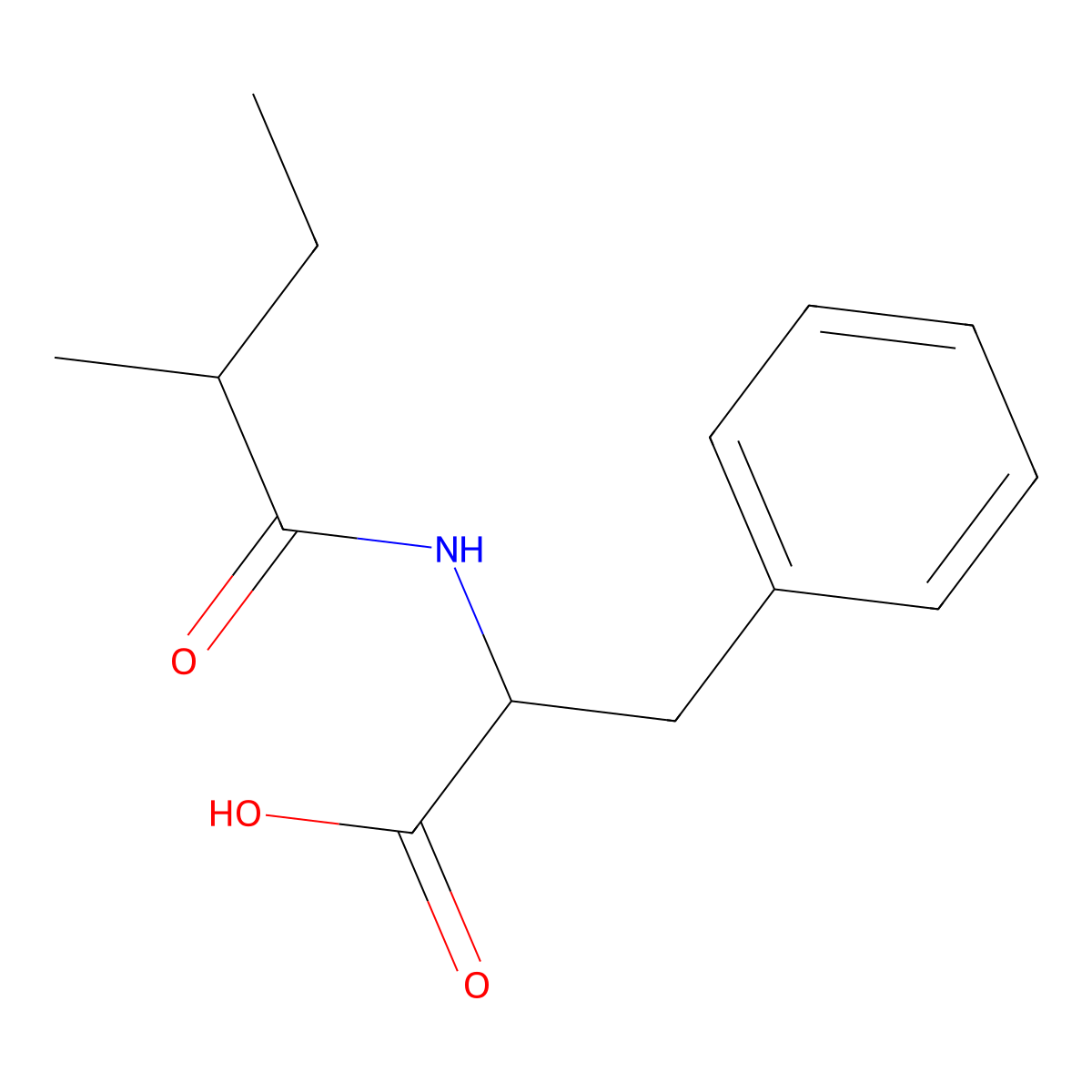 2-(2-Methylbutanamido)-3-phenylpropanoic acid molecular structure, CAS 69460-45-3