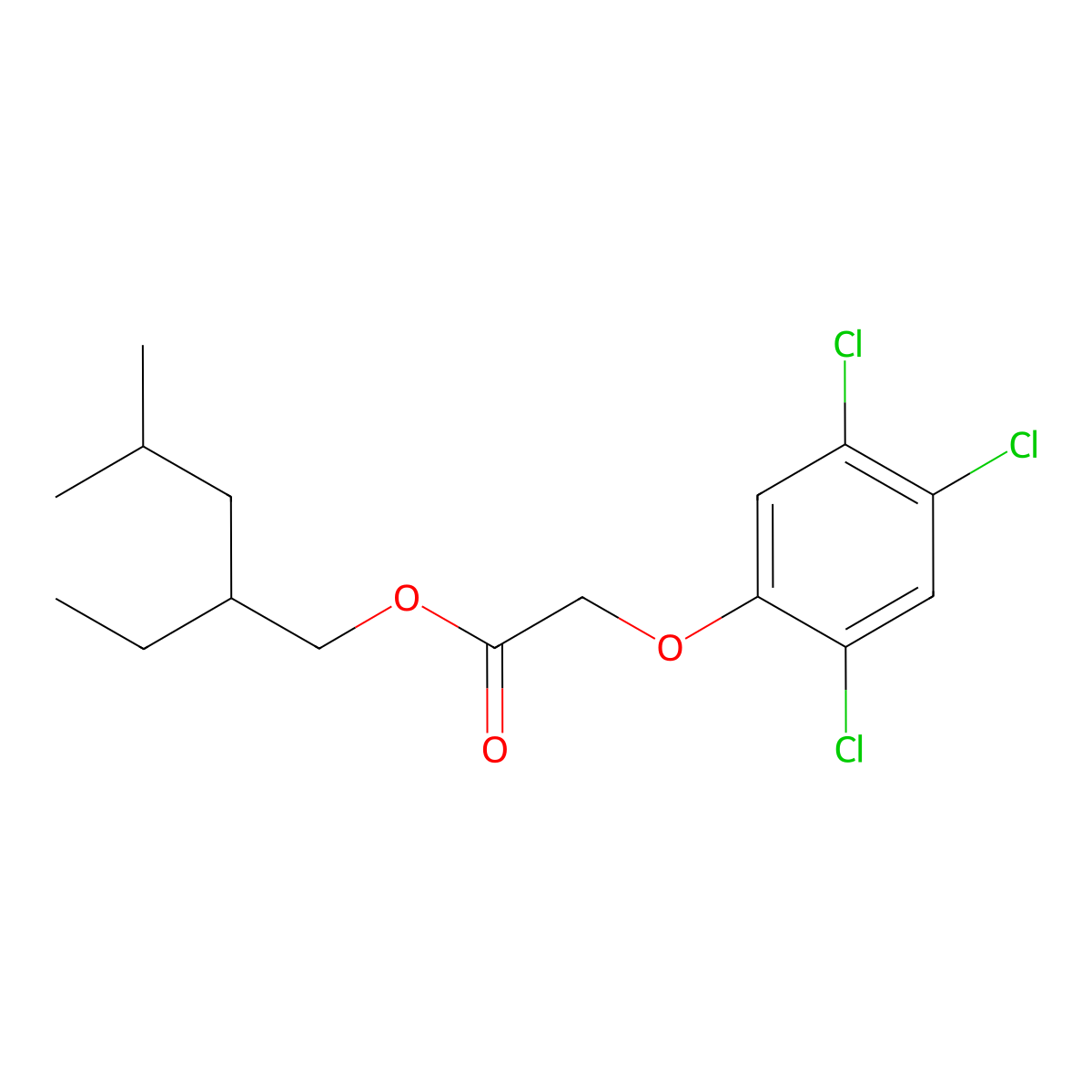 2-Ethyl-4-methylpentyl (2,4,5-trichlorophenoxy)acetate molecular structure, CAS 69462-12-0
