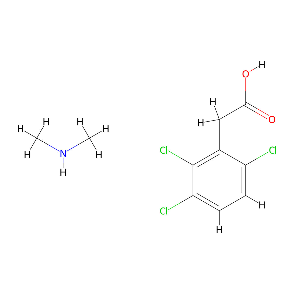 2,3,6-Trichlorophenylacetic acid dimethylamine salt molecular structure, CAS 69462-13-1