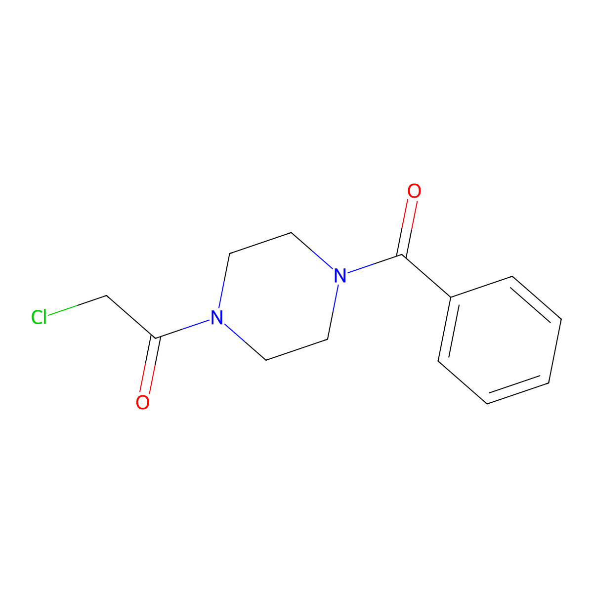 1-Benzoyl-4-(chloroacetyl)piperazine molecular structure, CAS 69463-43-0