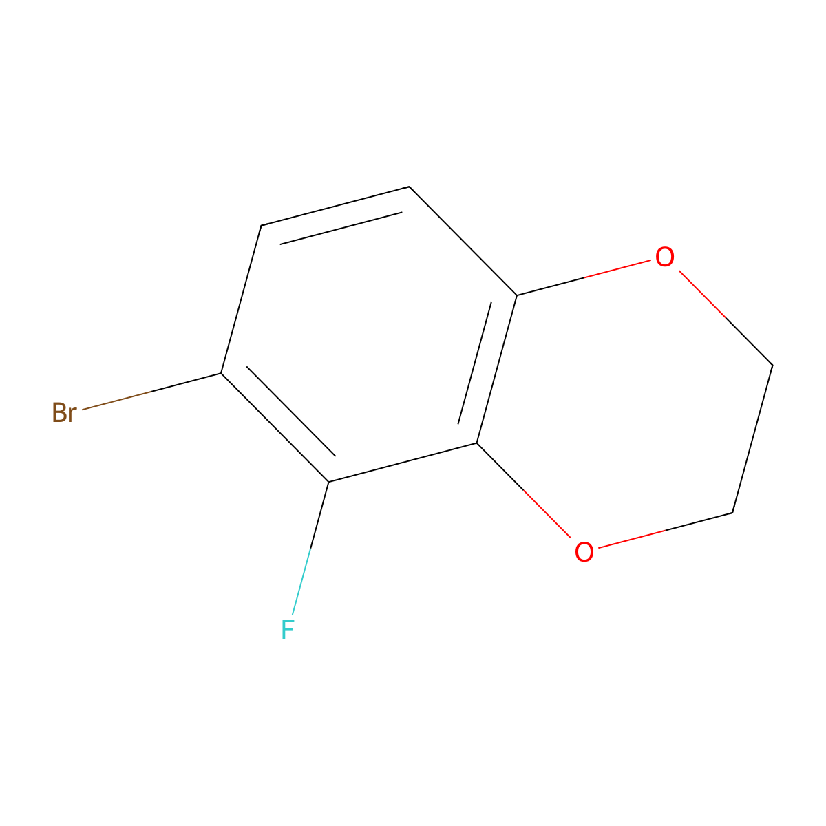 1,4-Benzodioxin, 6-bromo-5-fluoro-2,3-dihydro- molecular structure, CAS 69464-28-4