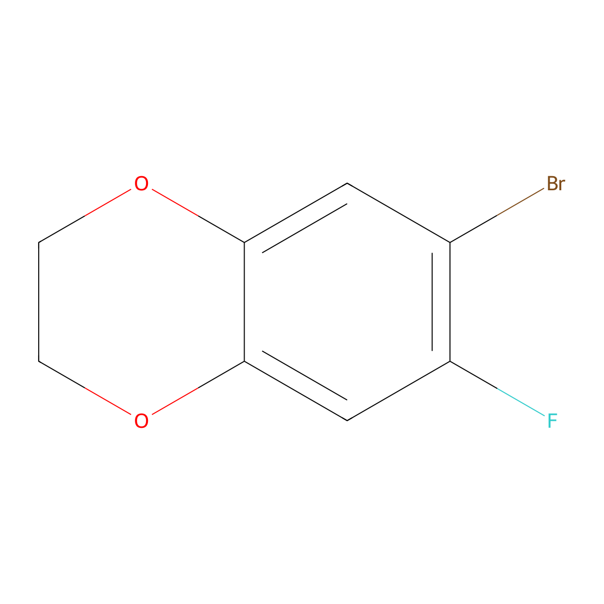 6-Bromo-7-fluoro-2,3-dihydrobenzo[b][1,4]dioxine molecular structure, CAS 69464-29-5