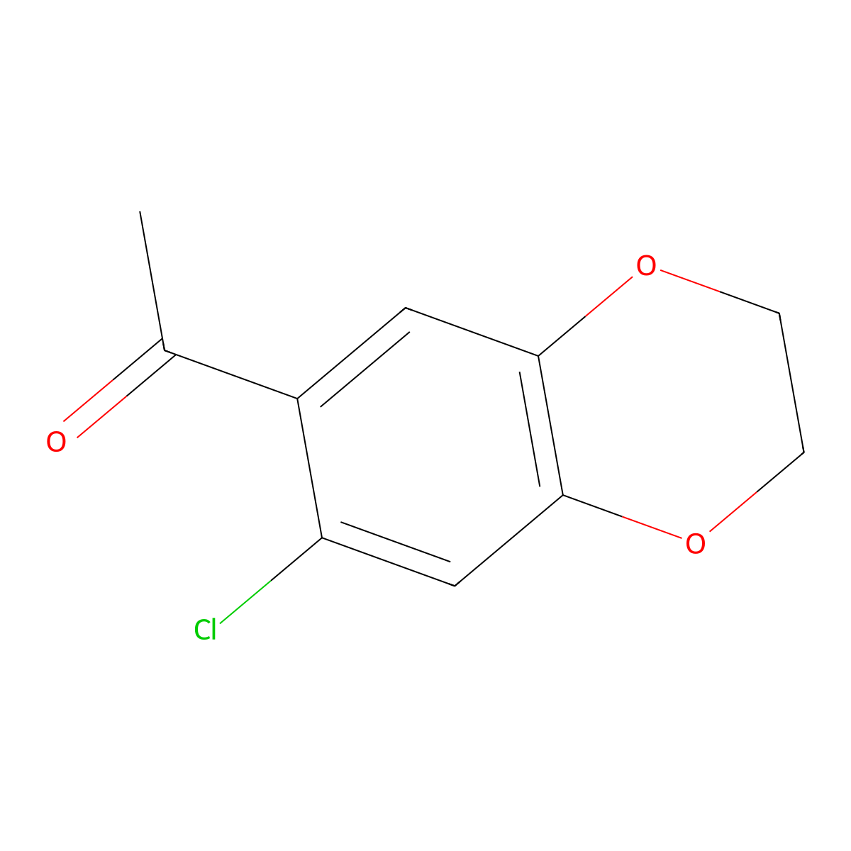 1-(7-Chloro-2,3-dihydro-1,4-benzodioxin-6-yl)ethanone molecular structure, CAS 69464-37-5