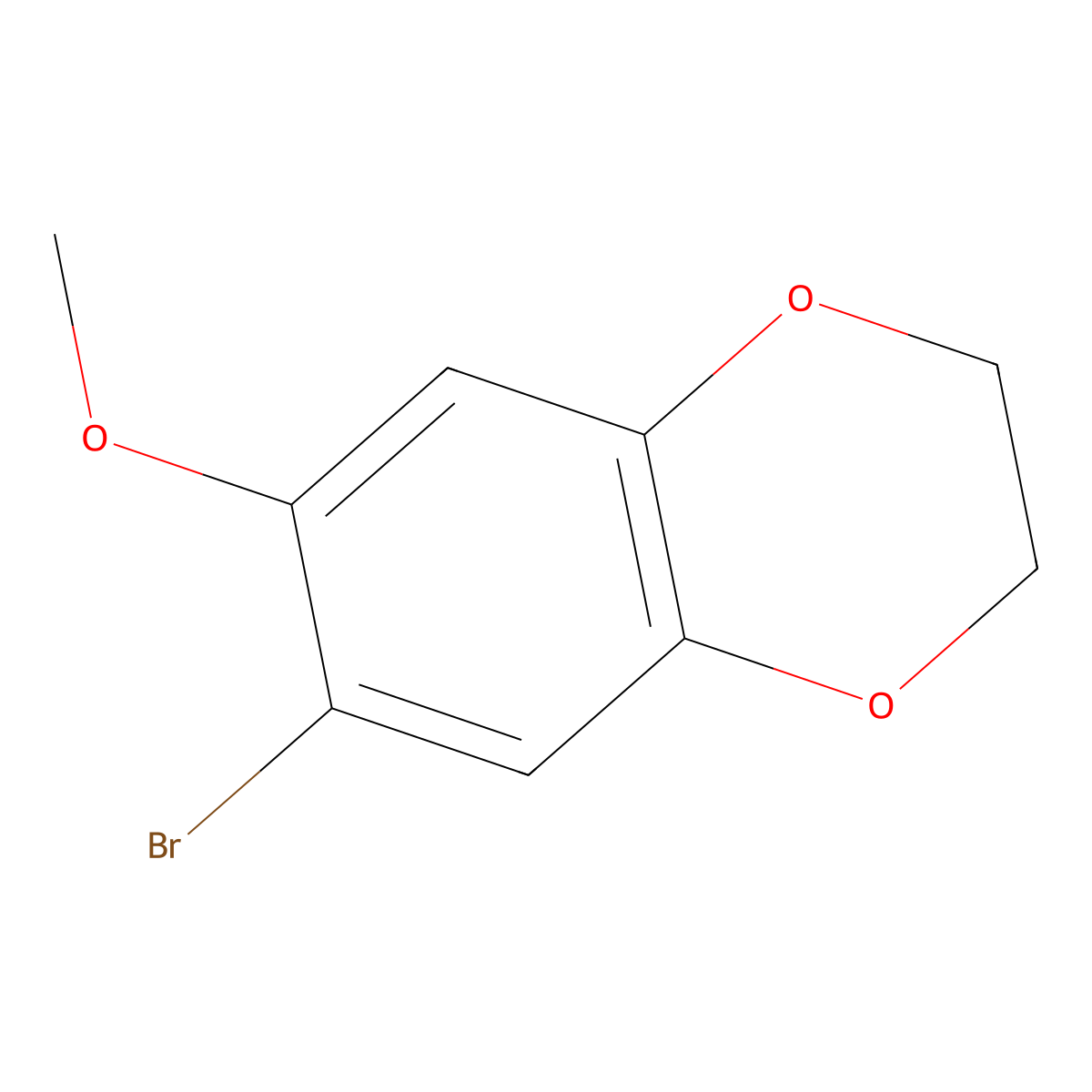 6-Bromo-7-methoxy-2,3-dihydro-1,4-benzodioxine molecular structure, CAS 69464-38-6