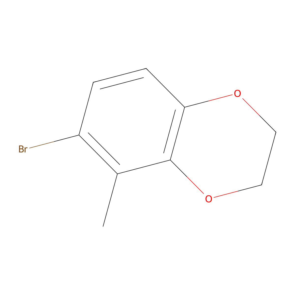 6-Bromo-5-methyl-2,3-dihydro-1,4-benzodioxine molecular structure, CAS 69464-39-7