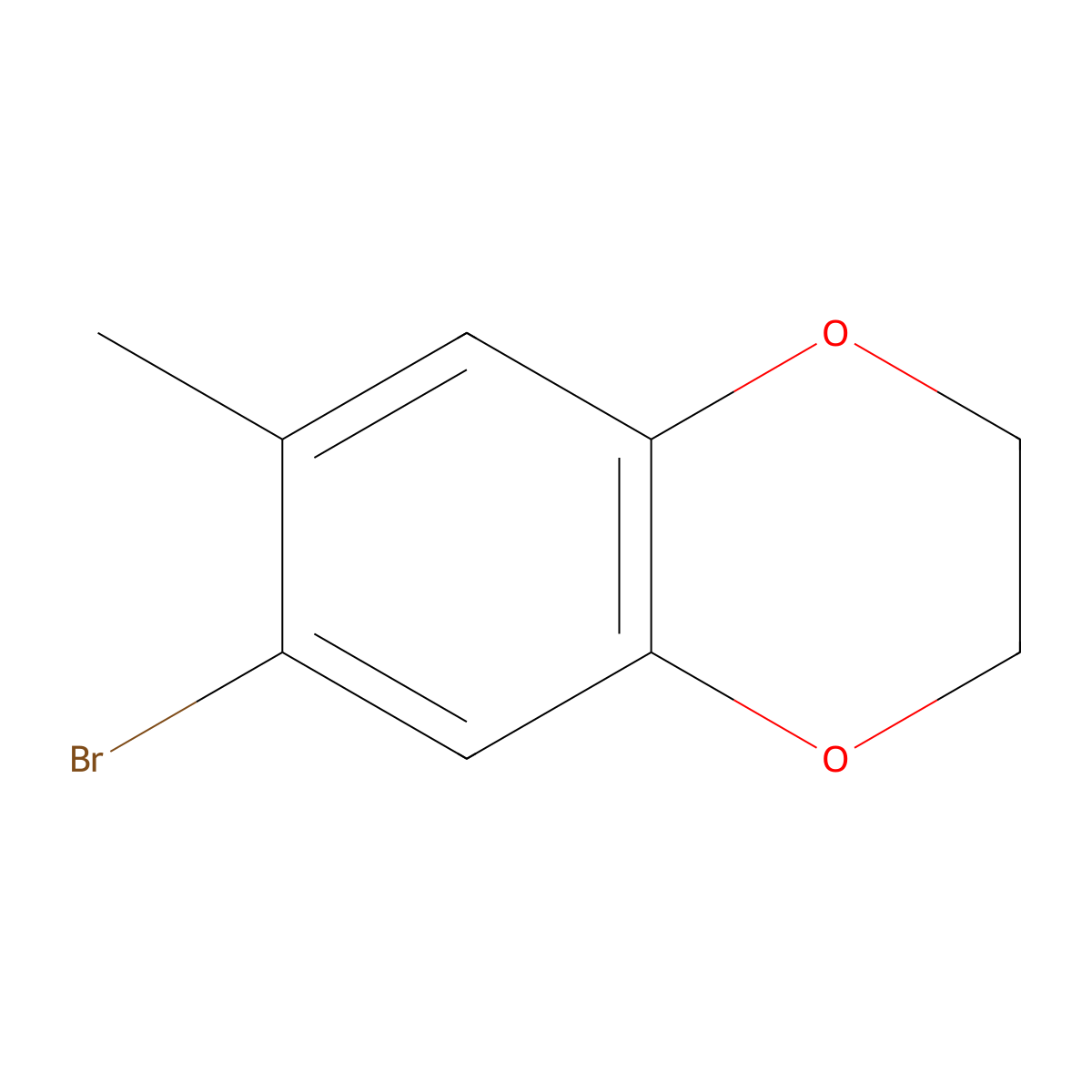 6-Bromo-7-methyl-2,3-dihydro-1,4-benzodioxine molecular structure, CAS 69464-40-0