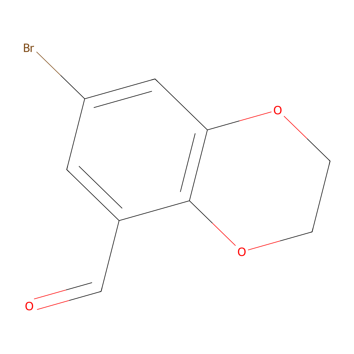 7-Bromo-2,3-dihydro-1,4-benzodioxine-5-carbaldehyde molecular structure, CAS 69464-45-5