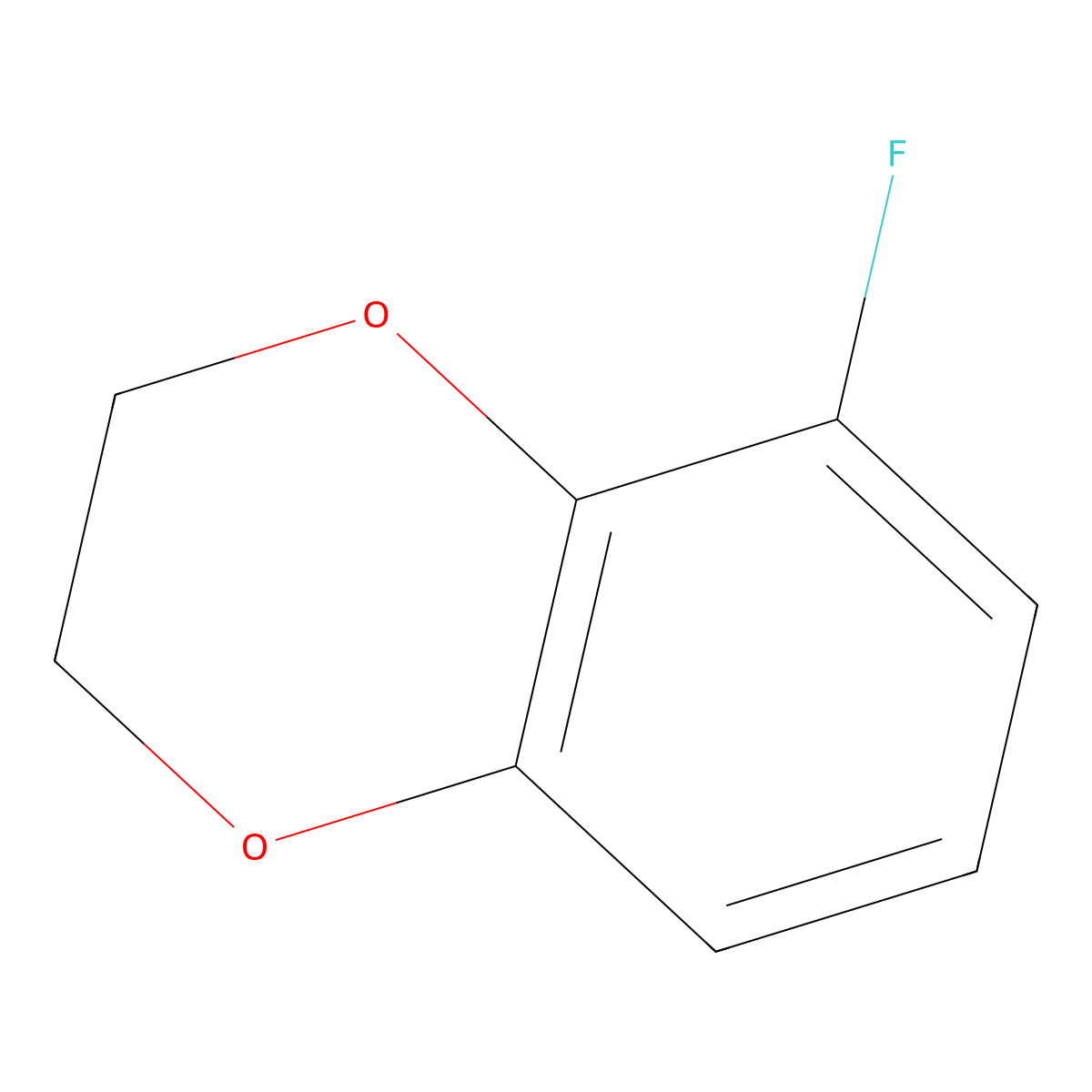 5-Fluoro-2,3-dihydro-1,4-benzodioxine molecular structure, CAS 69464-49-9