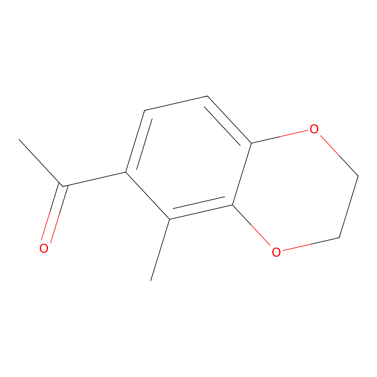 5-Methyl-6-acetyl-1,4-benzodioxane molecular structure, CAS 69464-53-5