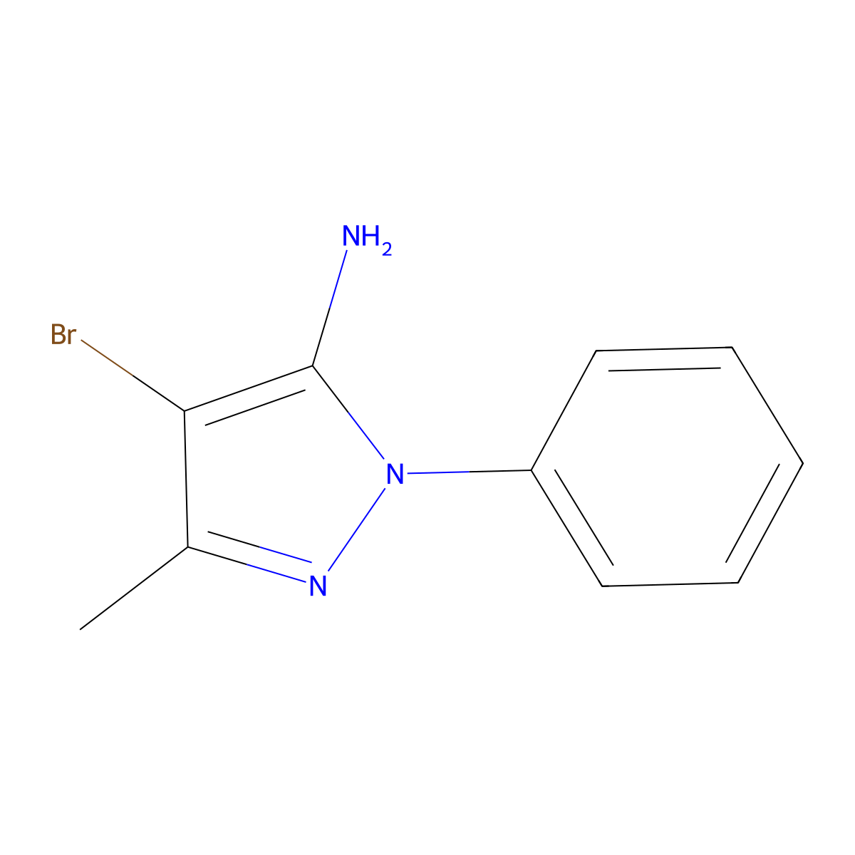 5-Amino-4-bromo-3-methyl-1-phenylpyrazole molecular structure, CAS 69464-98-8