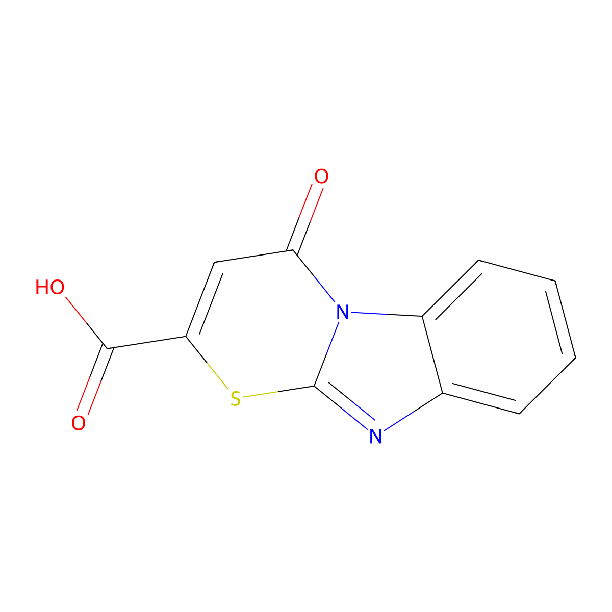 4-Oxo-4H-[1,3]thiazino[3,2-a]benzimidazole-2-carboxylic acid molecular structure, CAS 69469-81-4