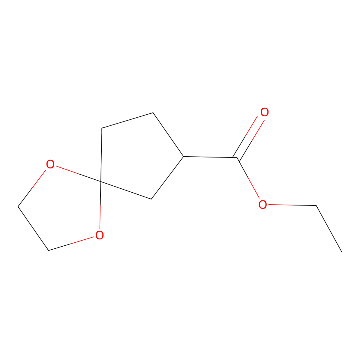 Ethyl 1,4-dioxaspiro[4.4]nonane-7-carboxylate molecular structure, CAS 6947-04-2