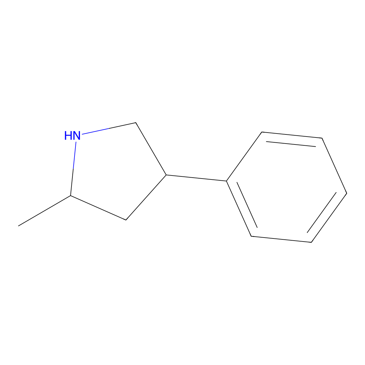 2-Methyl-4-phenylpyrrolidine molecular structure, CAS 6947-14-4