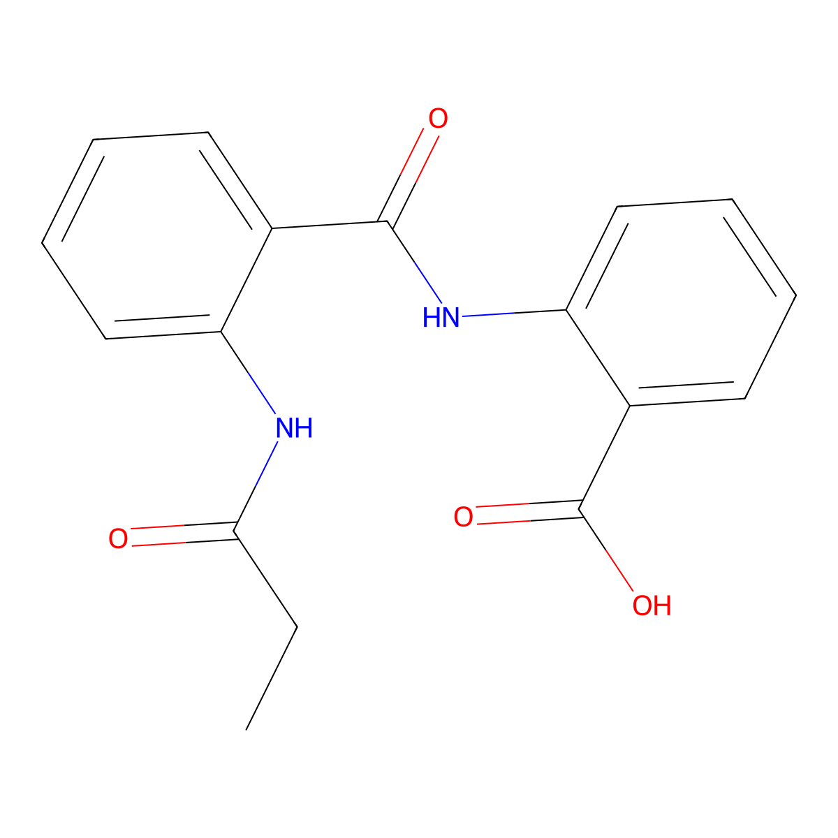 2-[[2-(Propanoylamino)benzoyl]amino]benzoic acid molecular structure, CAS 6947-71-3