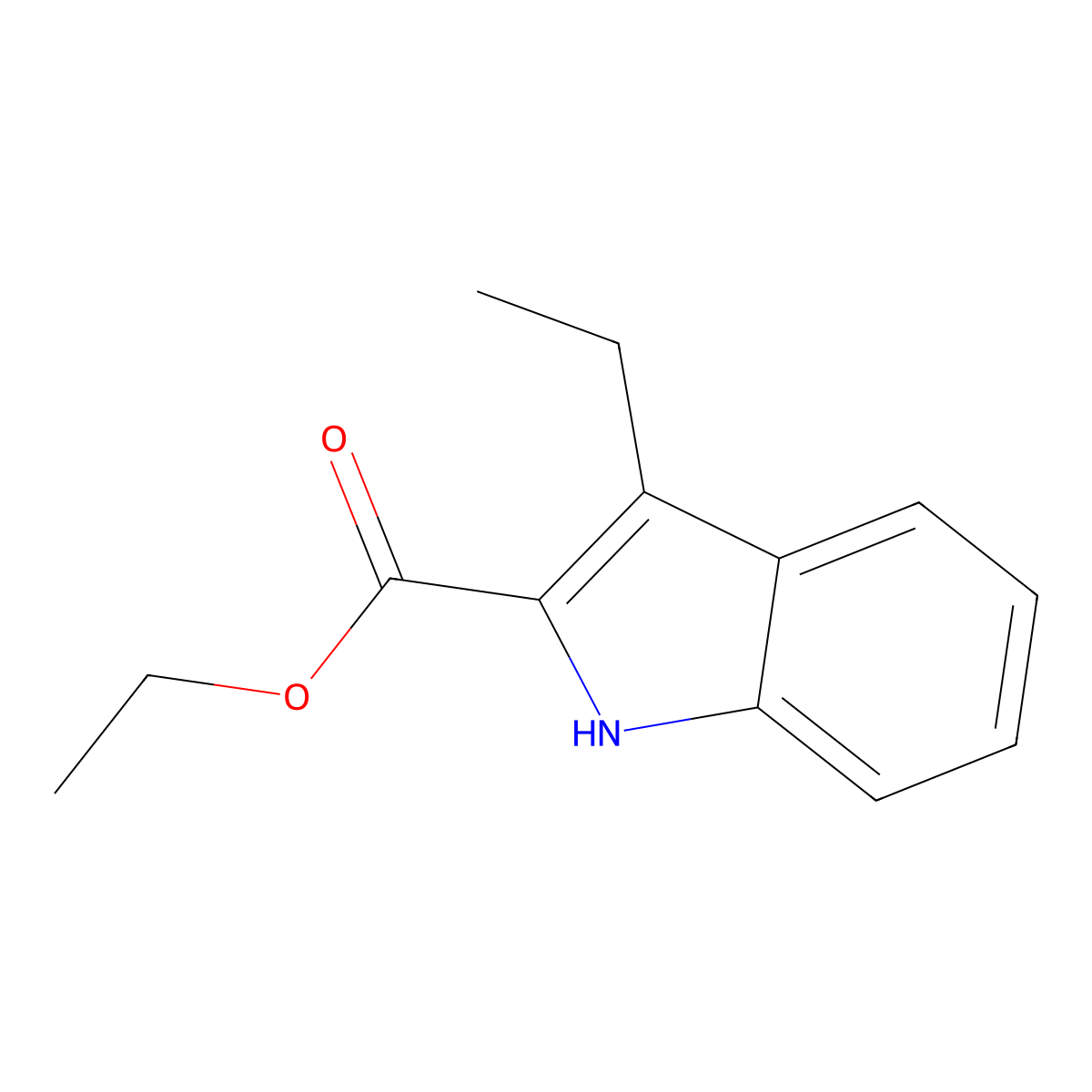 ethyl 3-ethyl-1H-indole-2-carboxylate molecular structure, CAS 69472-67-9