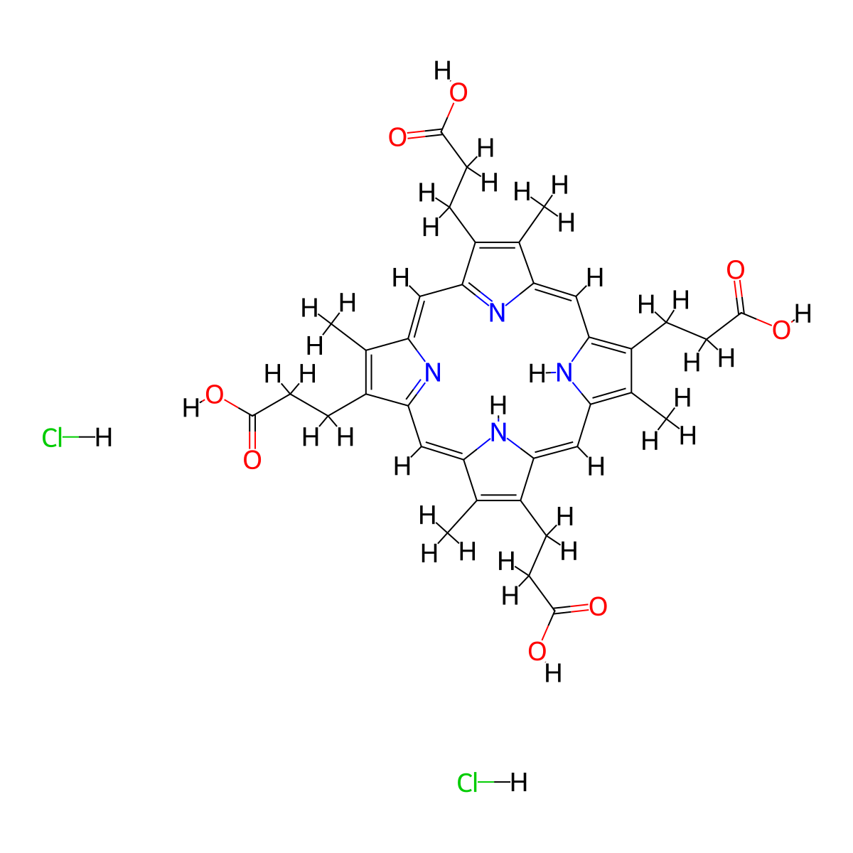Coproporphyrin I dihydrochloride molecular structure, CAS 69477-27-6